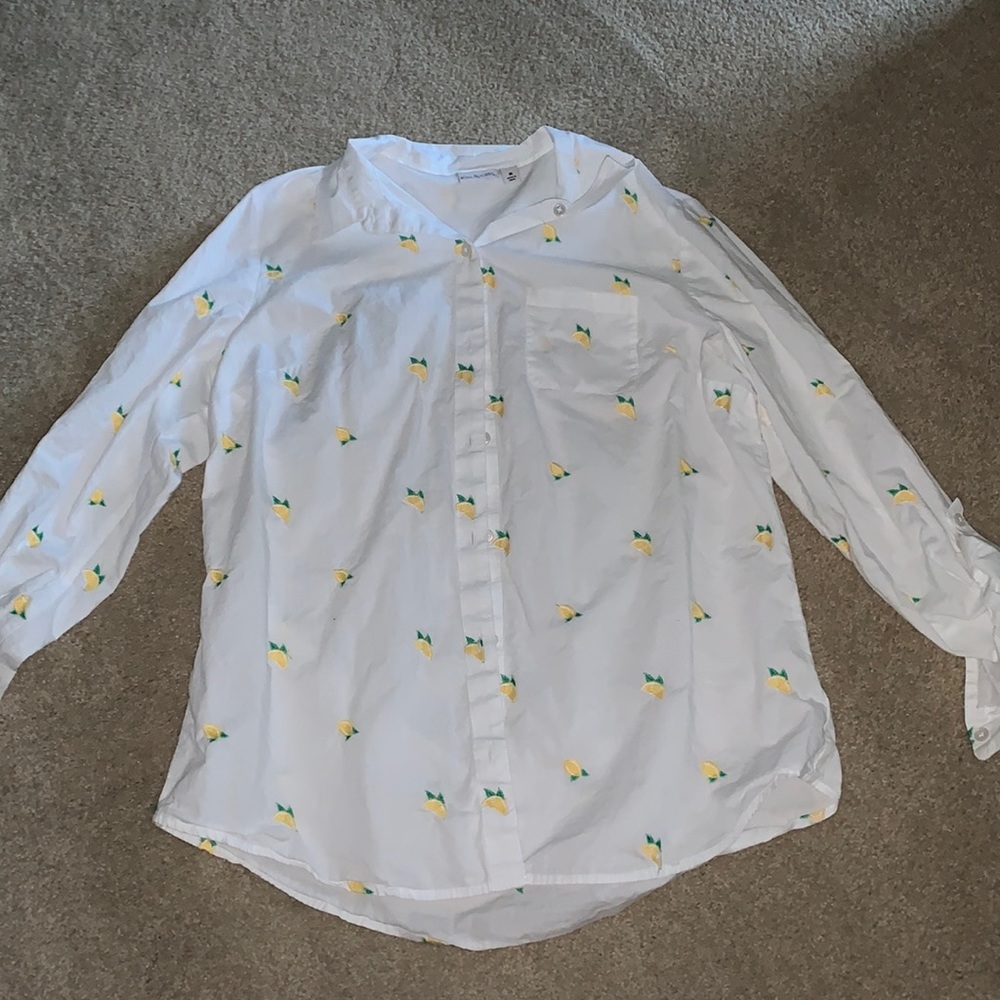 Lemon printed button up